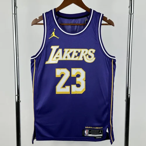 2025-26 Lakers JAMES #23 Purple Top Quality Hot Pressing NBA Jersey (Trapeze Edition) 飞人版