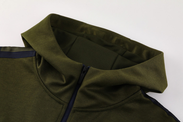 24-25 Napoli Army green Hoodie Jacket Tracksuit #01