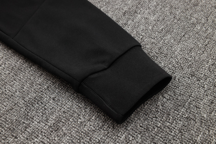 24-25 Germany Black Hoodie Half Pull Tracksuit #F595半拉连帽
