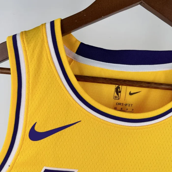 2022-23 Lakers JAMES JR. #9 Yellow Top Quality Hot Pressing NBA Jersey(圆领)