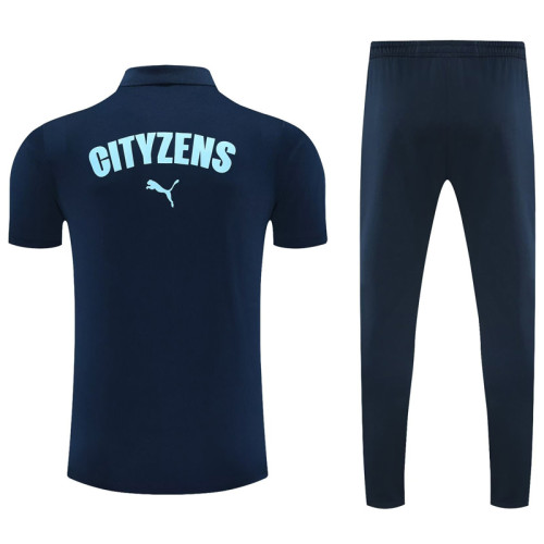 25-26 Man City Royal blue Polo Tracksuit