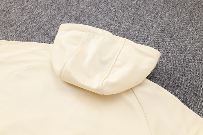 24-25 PSG Jordan Khaki Hoodie Half Pull Tracksuit #F564半拉连帽