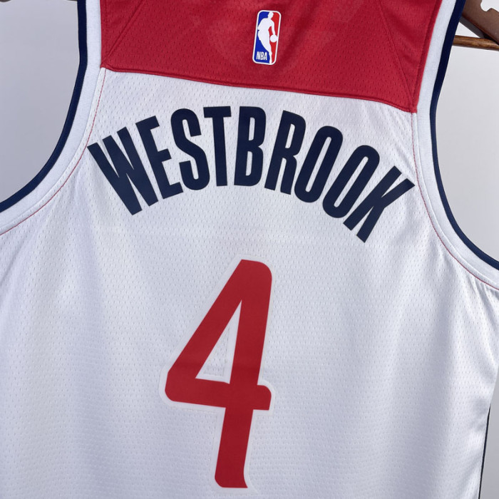 22-23 Wizards WESTBROOK #4 White Top Quality Hot Pressing NBA Jersey