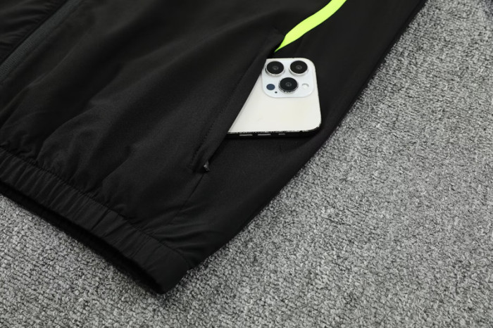 2025-26 Marseille Black Hoodie Jacket Tracksuit