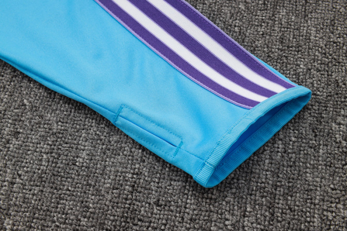 2025-26 RMA Light blue Kids Half Pull Tracksuit#E2519(童装)(半拉链)