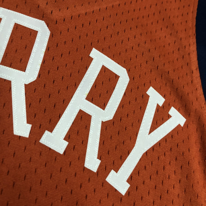 2010 WARRIORS CURRY #30 Orange Retro Top Quality Hot Pressing NBA Jersey