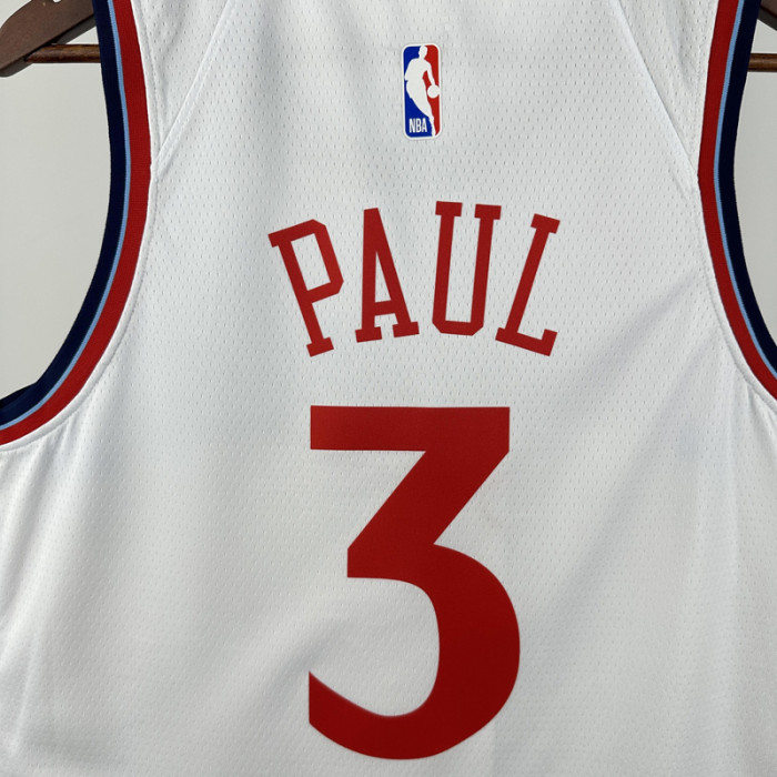 2024-25 Clippers PAUL #3 White City Edition Top QualityHot Pressing NBA Jersey