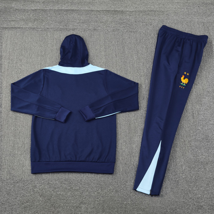 24-25 France Royal Blue Hoodie Tracksuit (卫衣套装)