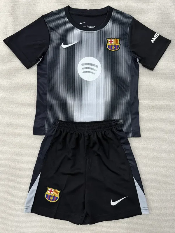 25-26 BAR Black Goalkeeper Kids Soccer Jersey