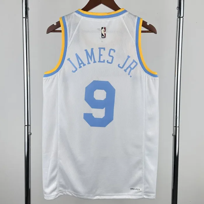 2022-23 Lakers JAMES JR. #9 White Retro Top Quality Hot Pressing NBA Jersey