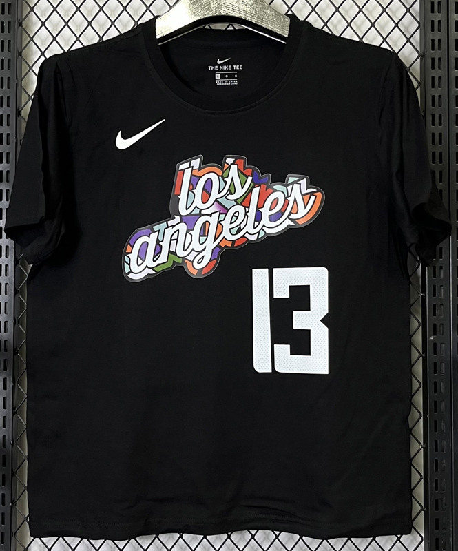 T263 Clippers GEORGE #13 Black High Quality Casual T-Shirt