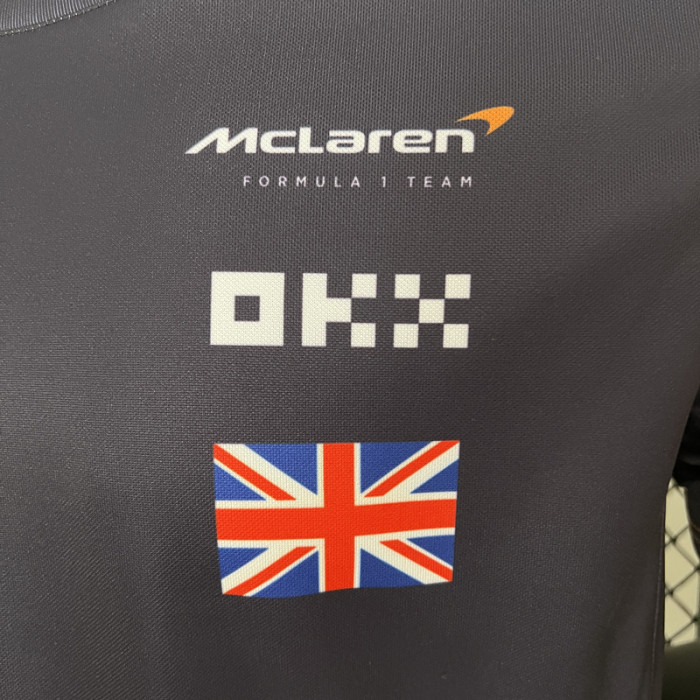 2024 Formula One McLaren #4 Black Yellow Racing Suit (圆领)