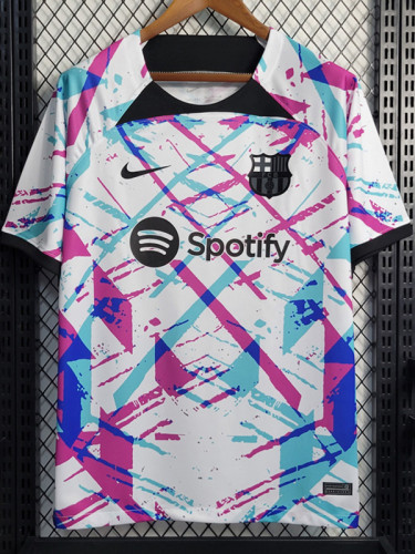 2023 BAR White Training Shirts (紫蓝条纹)