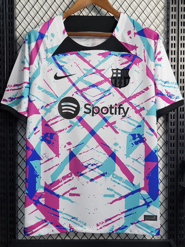 2023 BAR White Training Shirts (紫蓝条纹)