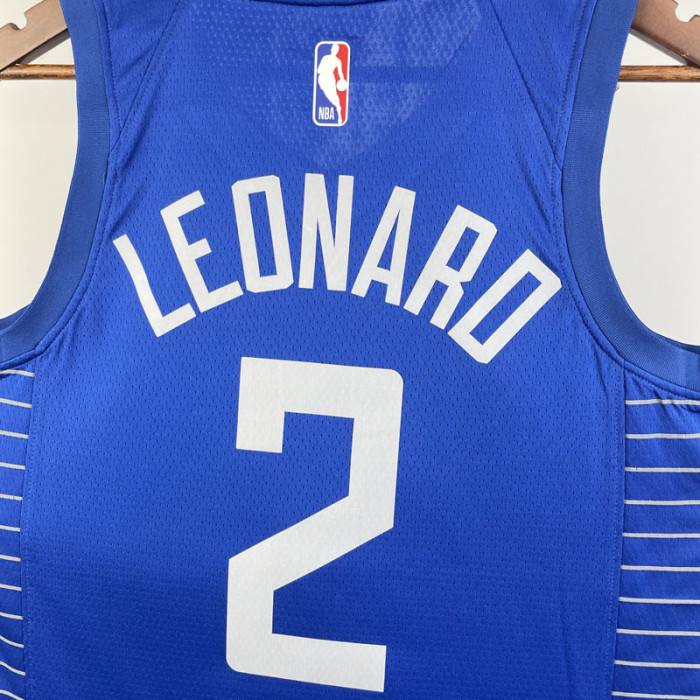 22-23 Clippers LEONARD #2 Blue Top Quality Hot Pressing NBA Jersey