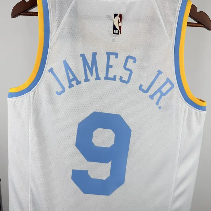 2022-23 Lakers JAMES JR. #9 White Retro Top Quality Hot Pressing NBA Jersey