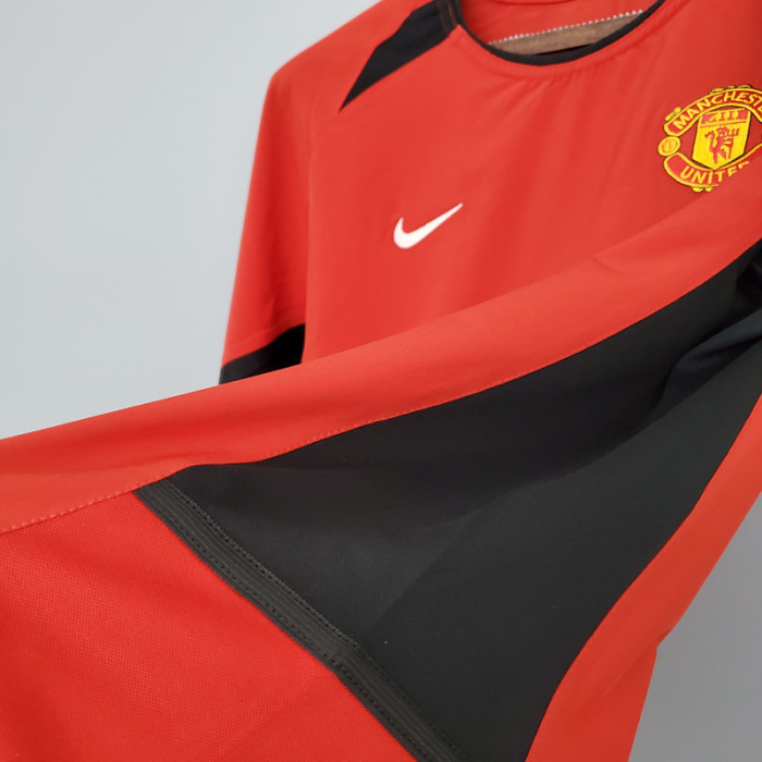 2002-2004 Man Utd Home Long Sleeve Retro Soccer Jersey (长袖)