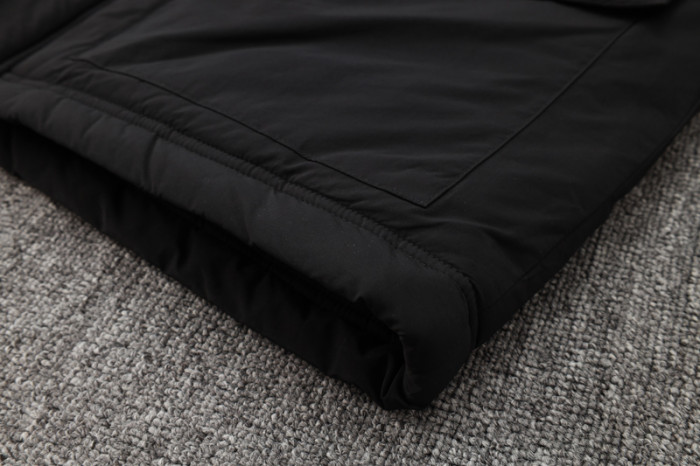 24-25 Black Hooded Windbreaker Fabric Cotton Coat #G264光板