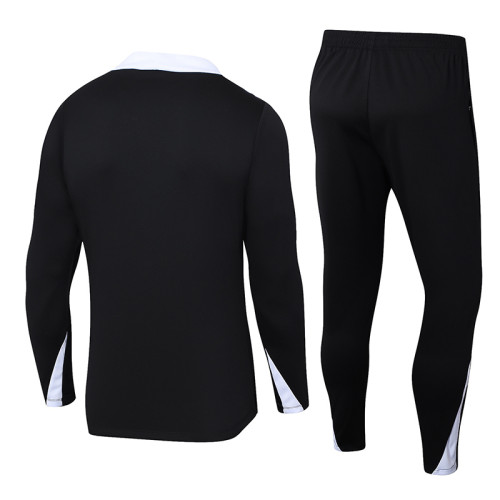 24-25 NK Black Kids Half Pull Tracksuit #05(童装半拉链)(白色领)