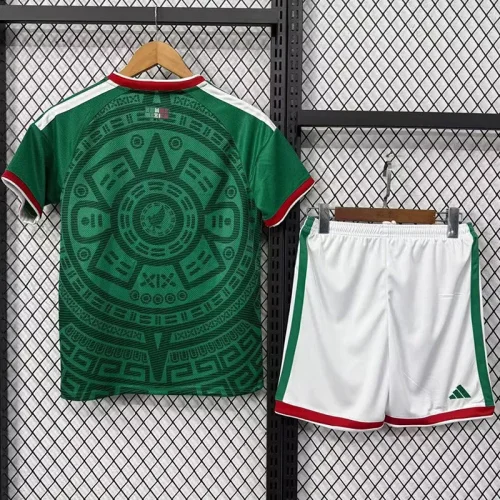 26-27 Mexico Home Kids Soccer Jersey