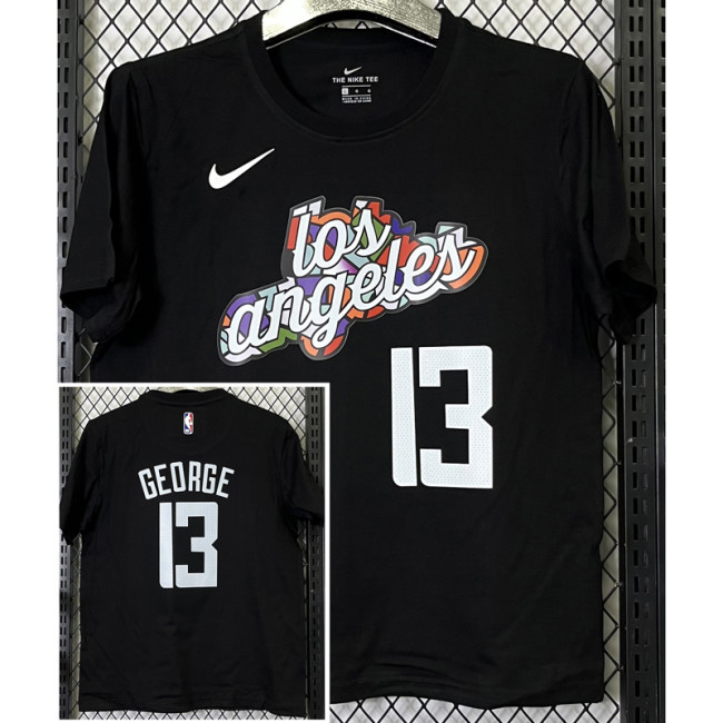 T263 Clippers GEORGE #13 Black High Quality Casual T-Shirt