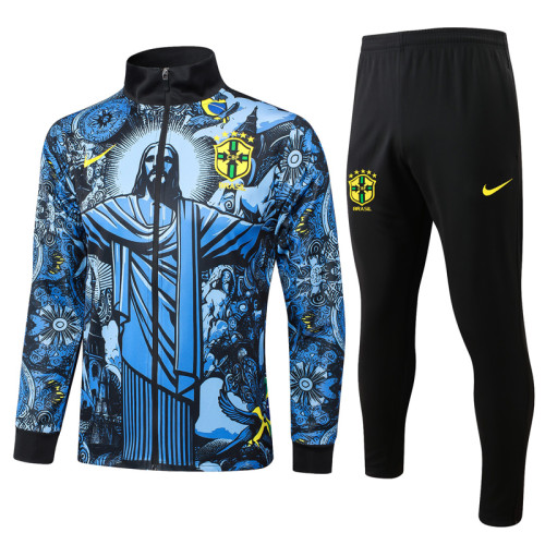 24-25 Brazil Gray Blue Jacket Tracksuit #A814(喷墨)