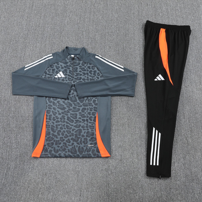 2025 AD Dark gray Half Pull Tracksuit #AB08 (半拉链)