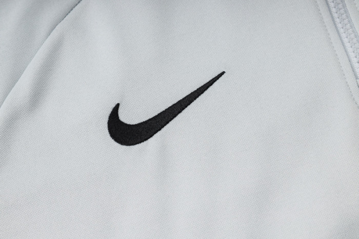 24-25 PSG Light gray Hoodie Half Pull Tracksuit #F585半拉连帽