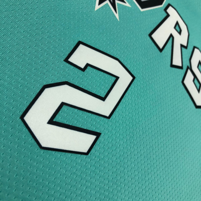 22-23 Sa Spurs LEONARD #2 Green City Edition Top Quality Hot Pressing NBA Jersey