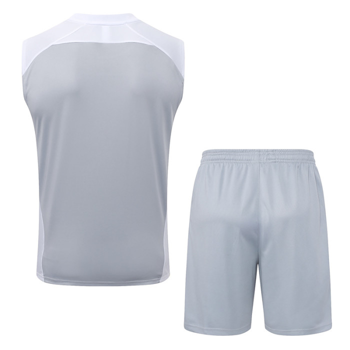 2025-26 RMA Grey white Tank top and shorts suit#D25151