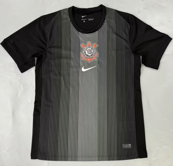 25-26 Corinthians Black Goalkeeper Soccer Jersey