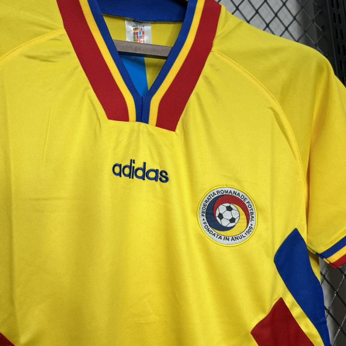 1994 Romania Yellow Retro Soccer Jersey