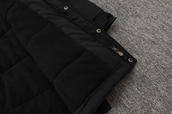 24-25 Black Hooded Windbreaker Fabric Cotton Coat #G264光板