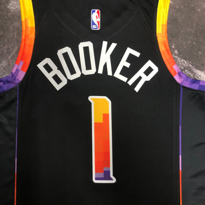 22-23 SUNS BOOKER #1 Black Top Quality Hot Pressing NBA Jersey (Trapeze Edition)