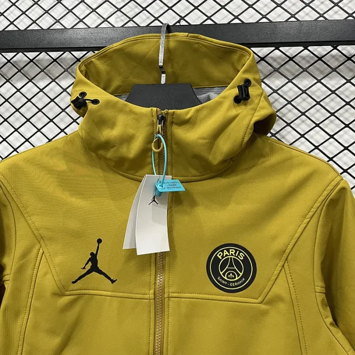 2025-26 PSG Jordan Khaki Outdoor Jackets #L6607软料