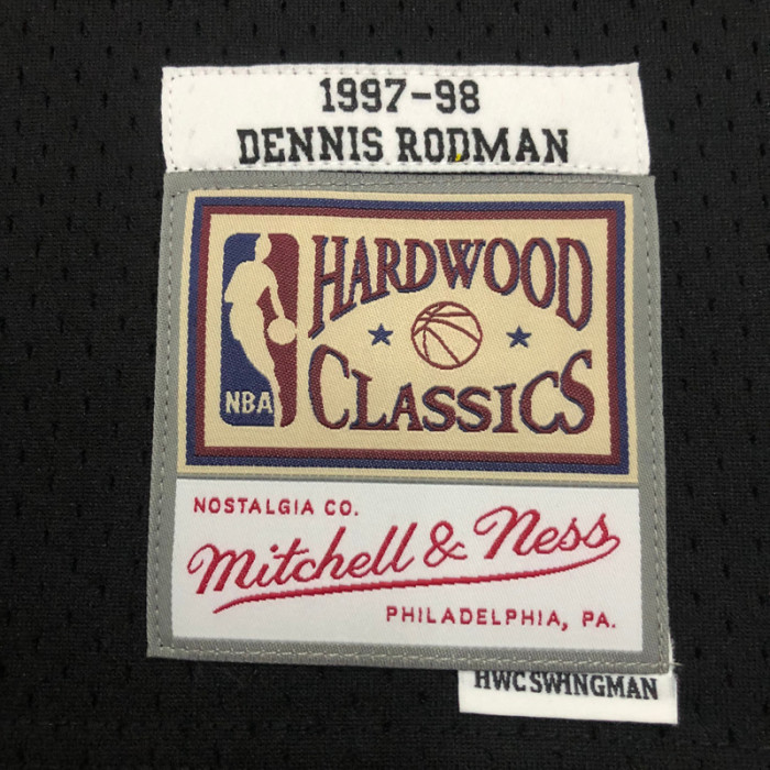 1998 BULLS RODMAN #91 Black Retro Top Quality Hot Pressing NBA Jersey