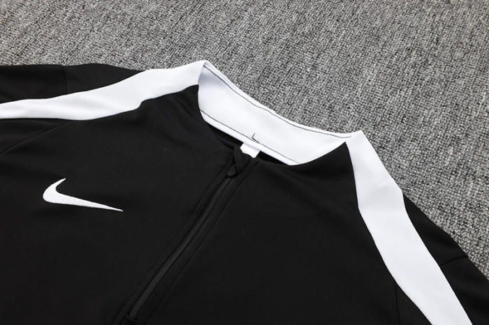 24-25 NK Black Kids Half Pull Tracksuit #05(童装半拉链)(白色领)