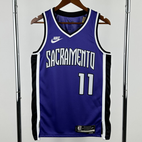 24-25 KINGS SABONIS #11 Purple Retro Top Quality Hot Pressing NBA Jersey(V领）