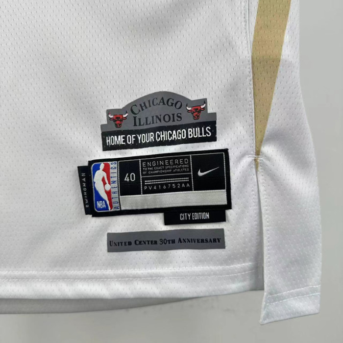 24-25 BULLS JORDAN #23 White City Edition Top Quality Hot Pressing NBA Jersey