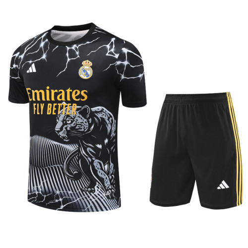 24-25 RMA Black white Training Short Suit #豹
