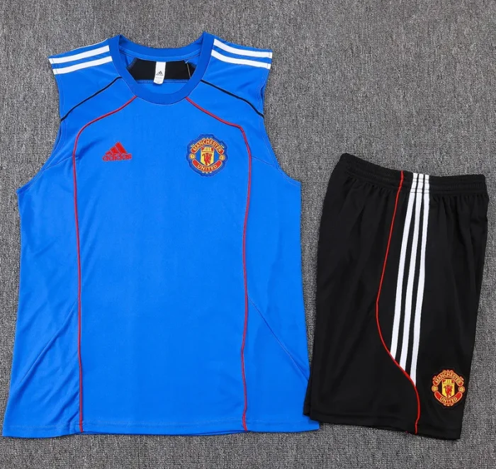 25-26 Man Utd Fancy blue Tank top and shorts suit #D25170