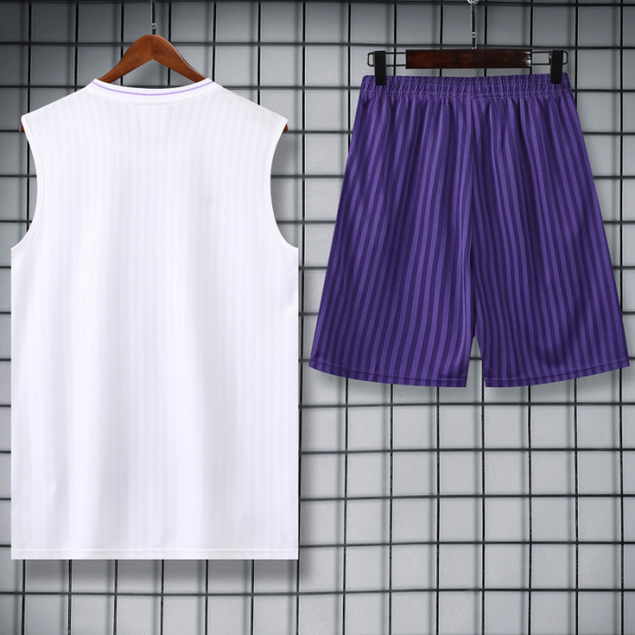 2025-26 RMA White Tank top and shorts suit