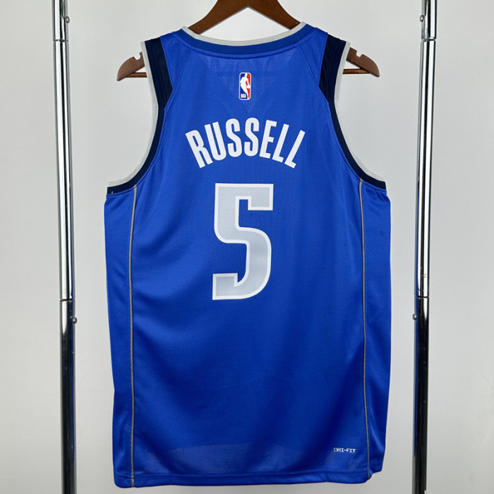 2022-23 Dallas Mavericks RUSSELL #5 Blue Top QualityHot Pressing NBA Jersey(V领）