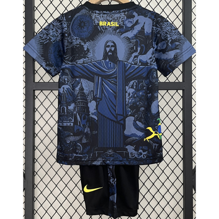 24-25 Brazil Blue Special Edition Kids Soccer Jersey *耶稣蓝色