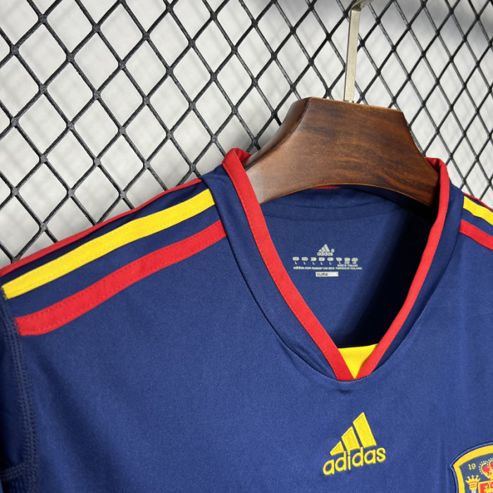 2010 Spain Away Royal Blue Retro Soccer Jersey(带胸前决赛字)