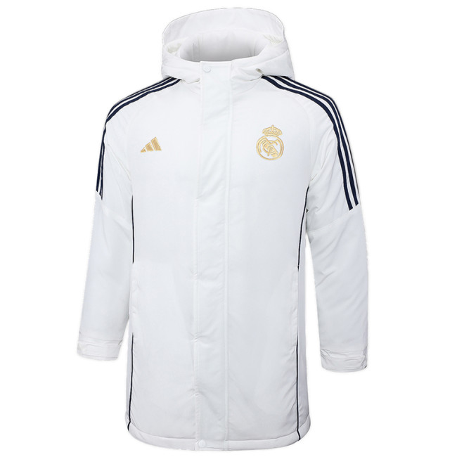 24-25 RMA White Hooded Windbreaker Fabric Cotton Coat #G208(金标)