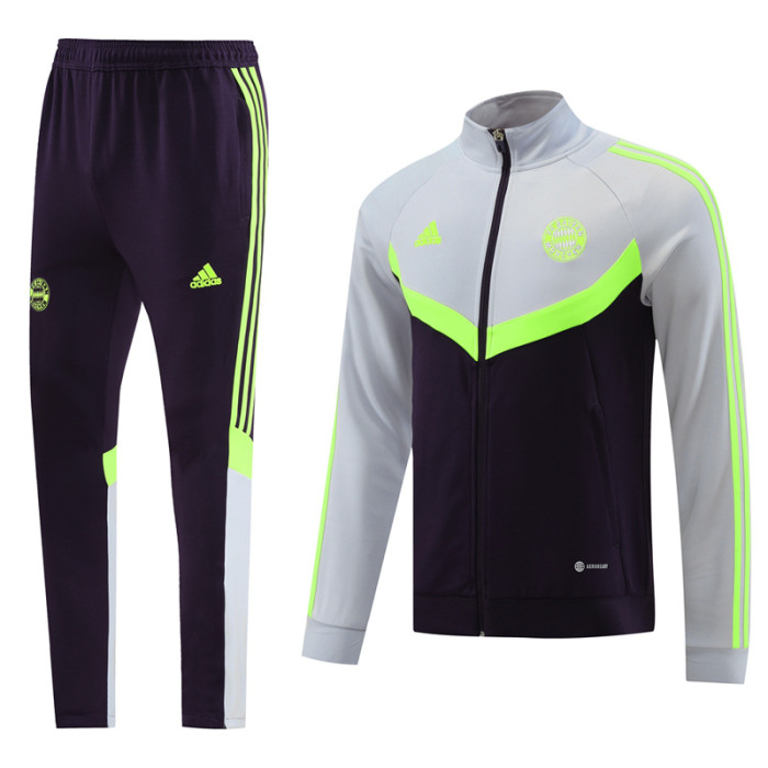 24-25 Bayern Grey Black Jacket Tracksuit #03
