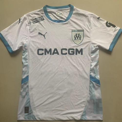 24-25 Marseille Home Player Version Soccer Jersey (Print all Sponsor)