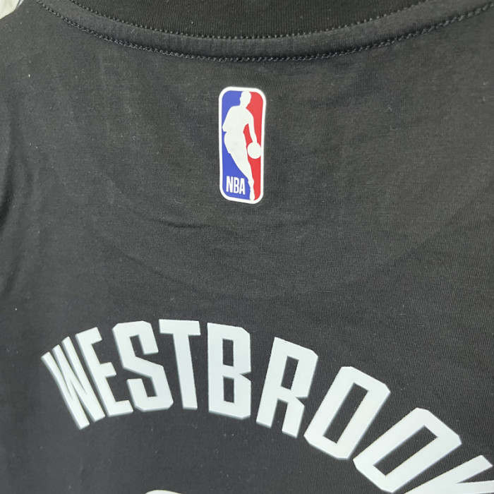 T262 Clippers WESTBROOK #0 Black High Quality Casual T-Shirt