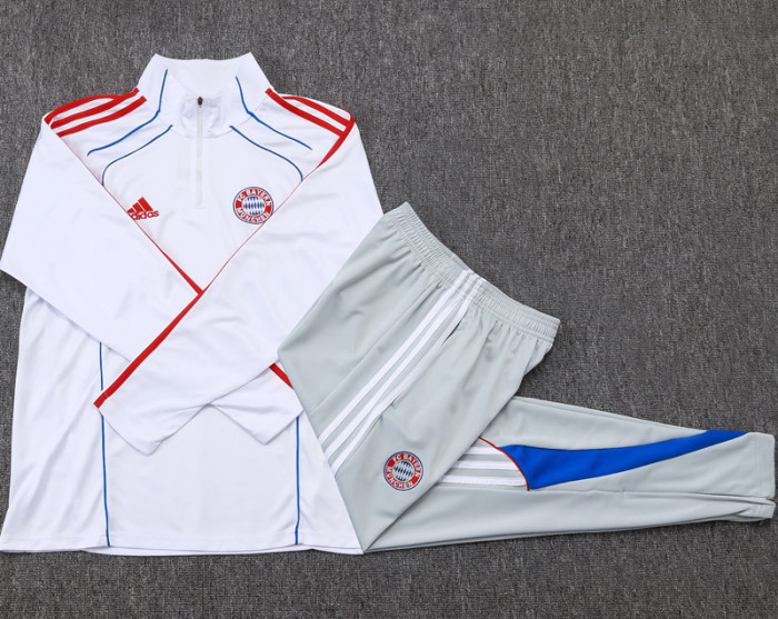 2025-26 Bayern White Kids Half Pull Tracksuit#E25109(童装)(半拉链)